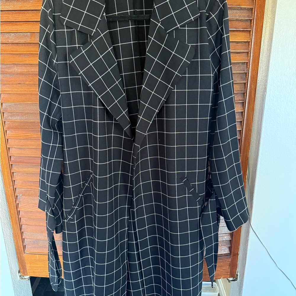 Black and White Checkered Coat